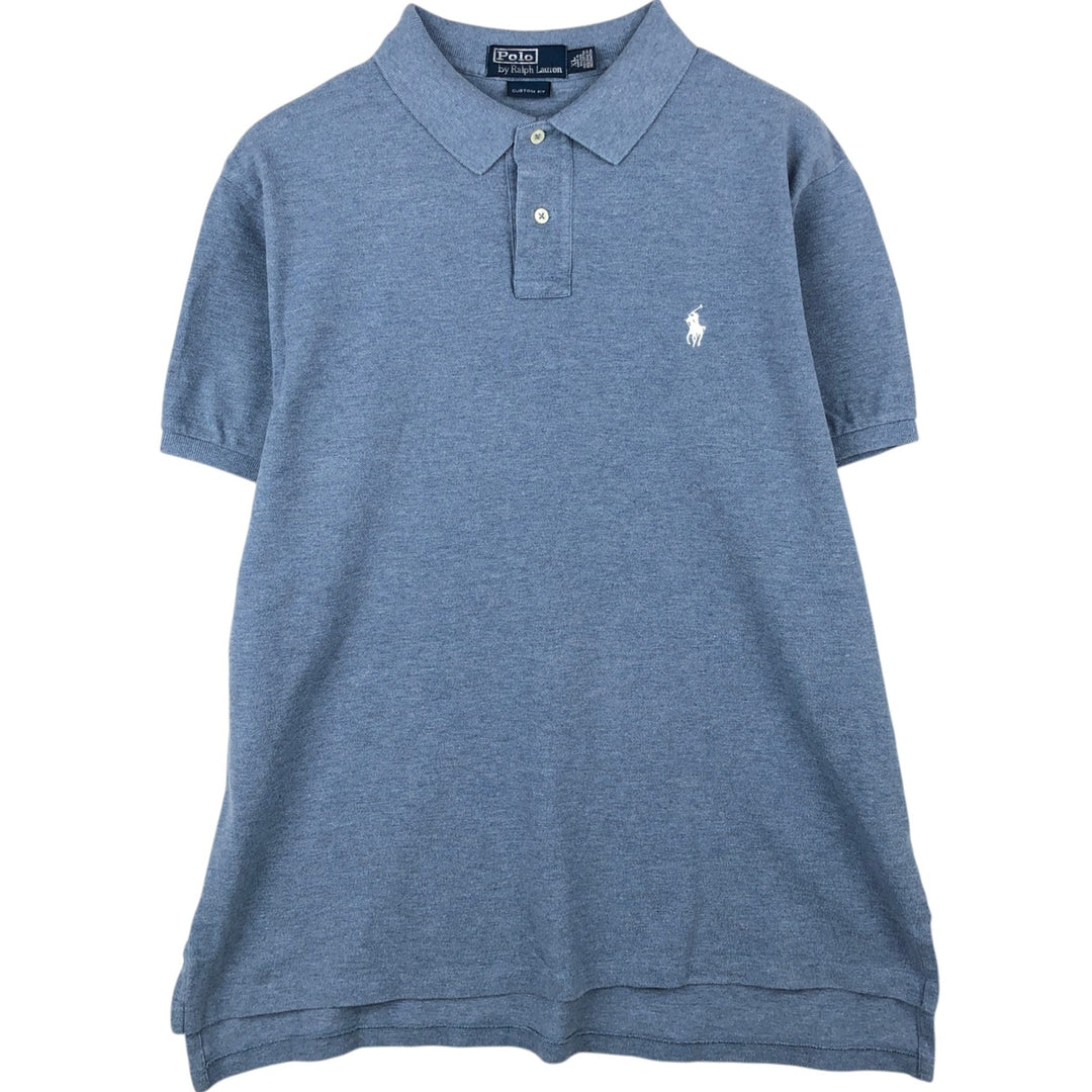 Ralph Lauren POLO by Ralph Lauren CUSTOM FIT short sleeve polo shirt, men's XL size cotton Blue type light blue Vintage Second Hand