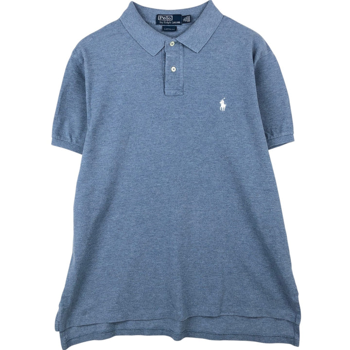 Ralph Lauren POLO by Ralph Lauren CUSTOM FIT short sleeve polo shirt, men's XL size cotton Blue type light blue Vintage Second Hand