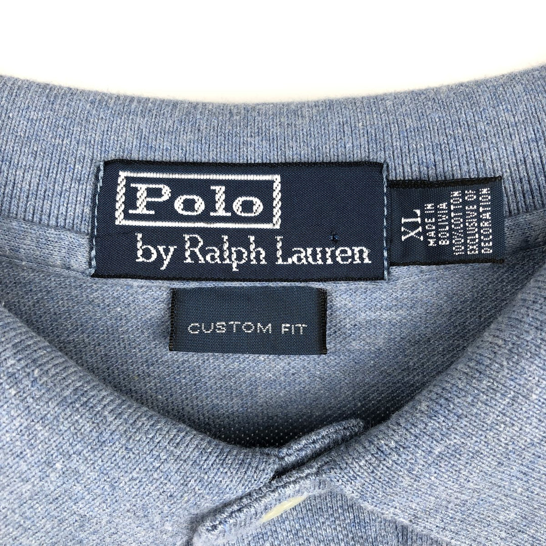 Ralph Lauren POLO by Ralph Lauren CUSTOM FIT short sleeve polo shirt, men's XL size cotton Blue type light blue Vintage Second Hand