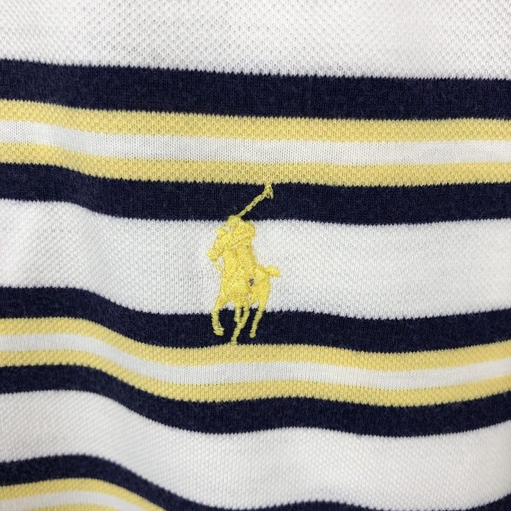 Ralph Lauren POLO GOLF Multi-border short sleeve striped polo shirt Men's XL size cotton white type Vintage Second Hand