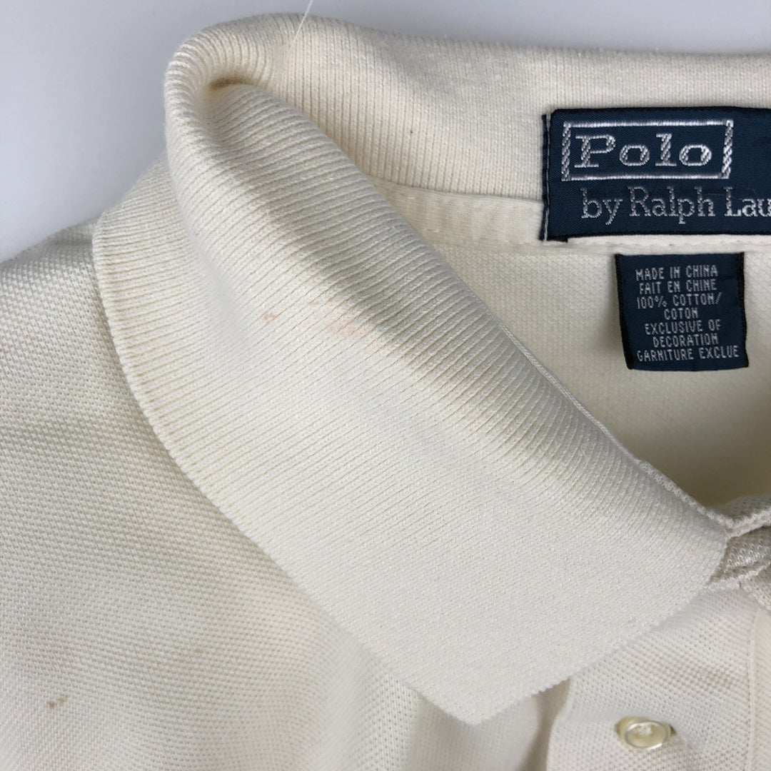 Ralph Lauren POLO by Ralph Lauren short sleeve polo shirt, men's size L cotton unbleached Vintage Second Hand