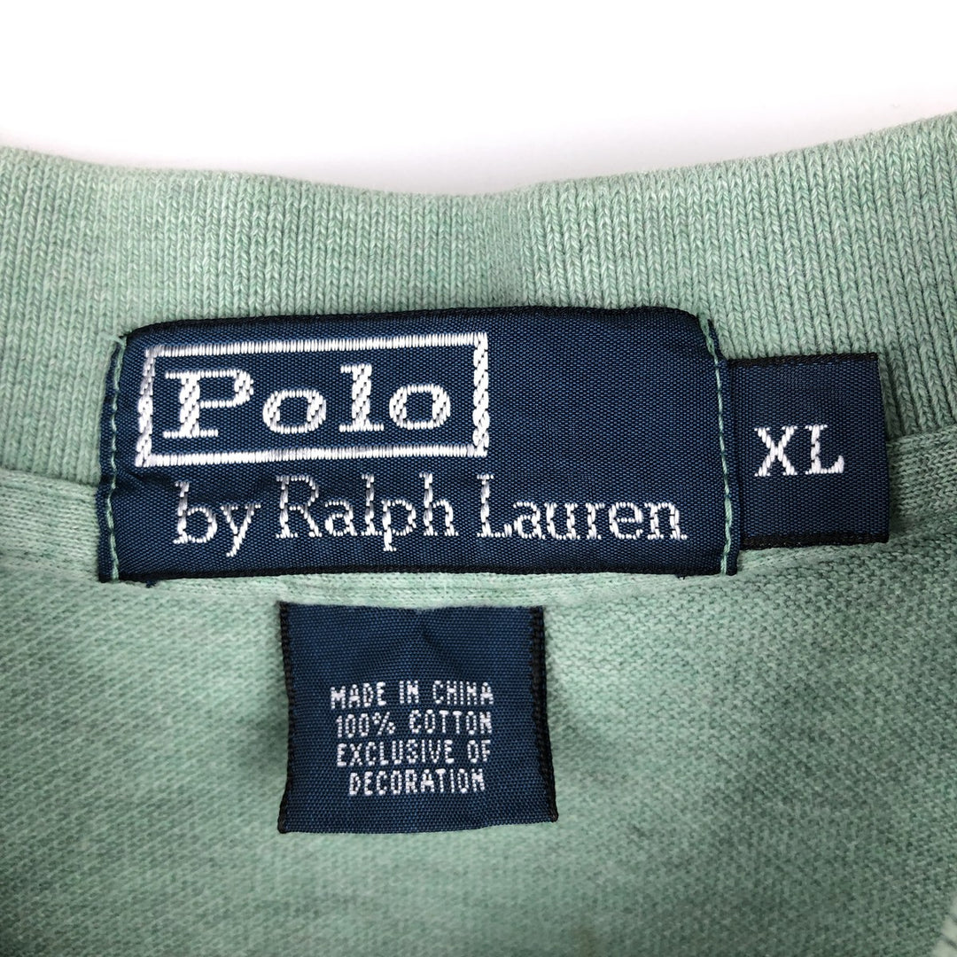 Ralph Lauren POLO by Ralph Lauren short sleeve polo shirt, men's XL size cotton green type Vintage Second Hand
