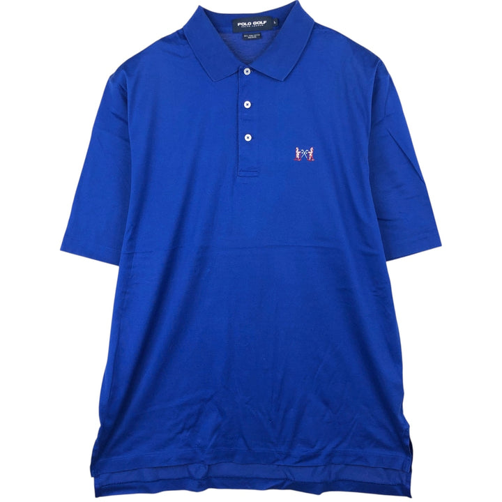 Ralph Lauren POLO GOLF Polo Golf short sleeve polo shirt for men size L Pima Cotton blue type Vintage Second Hand