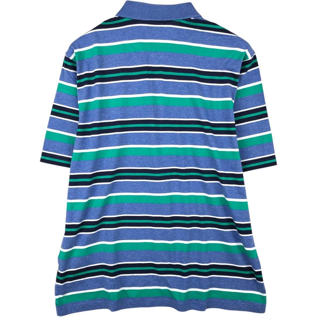 Brooks Brothers 1818 Short-Sleeve Striped Polo Shirt, Men's Size L (approx.) cotton Blue type light blue Vintage Second Hand