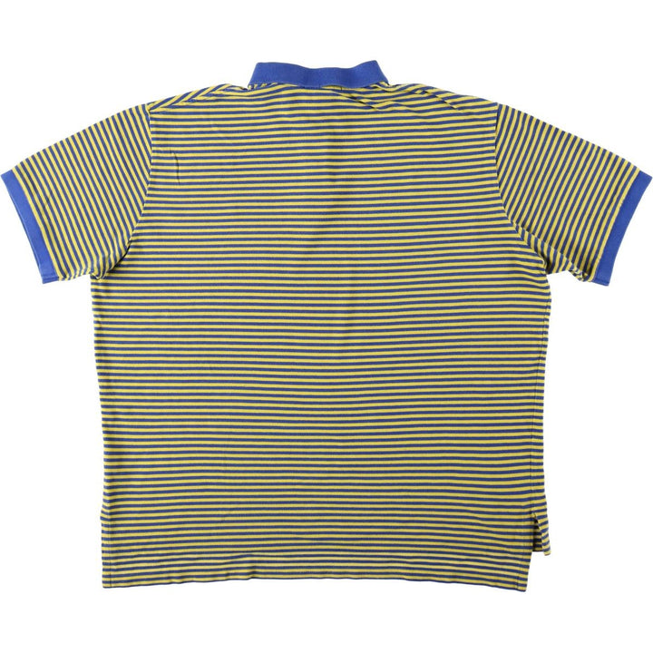 Ralph Lauren POLO by Ralph Lauren short sleeve striped polo shirt, men's XXL size cotton yellow type Vintage Second Hand