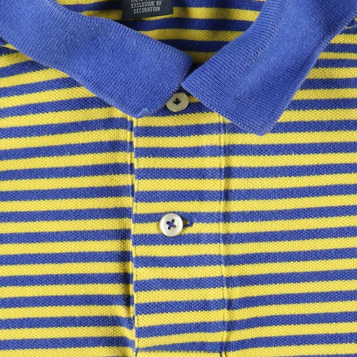 Ralph Lauren POLO by Ralph Lauren short sleeve striped polo shirt, men's XXL size cotton yellow type Vintage Second Hand