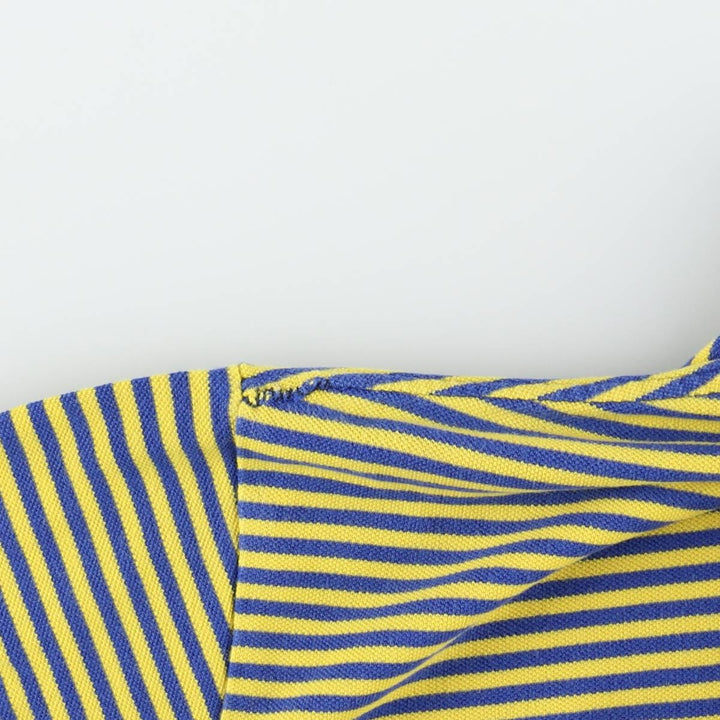 Ralph Lauren POLO by Ralph Lauren short sleeve striped polo shirt, men's XXL size cotton yellow type Vintage Second Hand