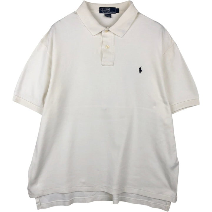 Ralph Lauren POLO by Ralph Lauren short sleeve polo shirt, men's size L cotton white type Vintage Second Hand