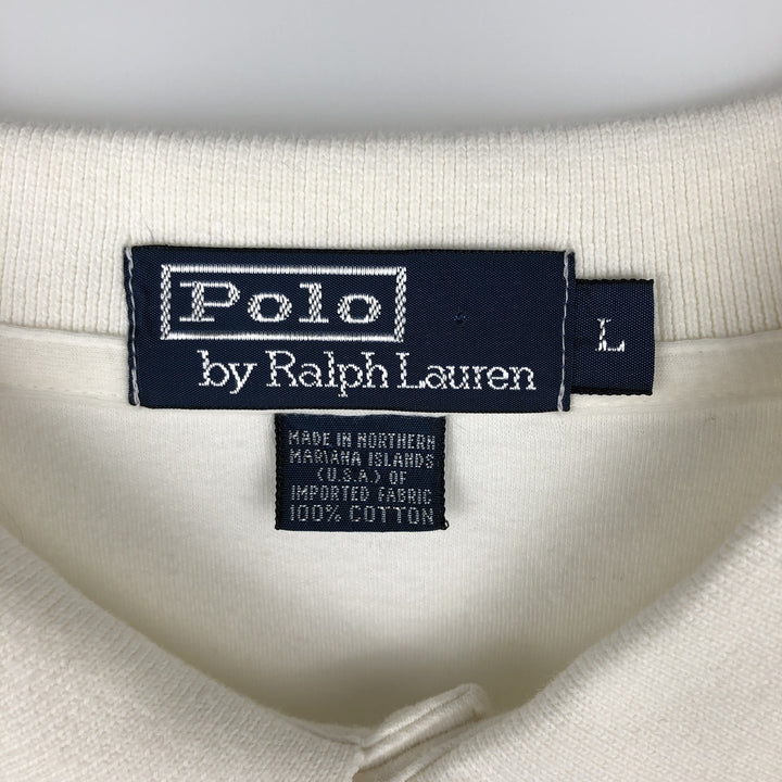 Ralph Lauren POLO by Ralph Lauren short sleeve polo shirt, men's size L cotton white type Vintage Second Hand