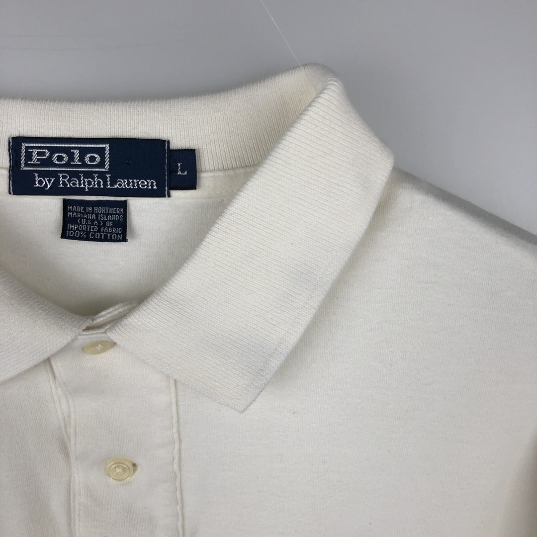 Ralph Lauren POLO by Ralph Lauren short sleeve polo shirt, men's size L cotton white type Vintage Second Hand