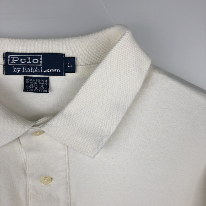Ralph Lauren POLO by Ralph Lauren short sleeve polo shirt, men's size L cotton white type Vintage Second Hand