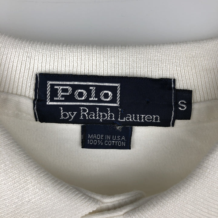 1990'S Ralph Lauren POLO by Ralph Lauren Short-Sleeve Polo Shirt, Made in USA, Men's Size S (Equivalent), Vintage cotton white type Vintage Second Hand
