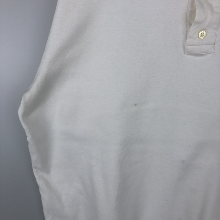 1990'S Ralph Lauren POLO by Ralph Lauren Short-Sleeve Polo Shirt, Made in USA, Men's Size S (Equivalent), Vintage cotton white type Vintage Second Hand