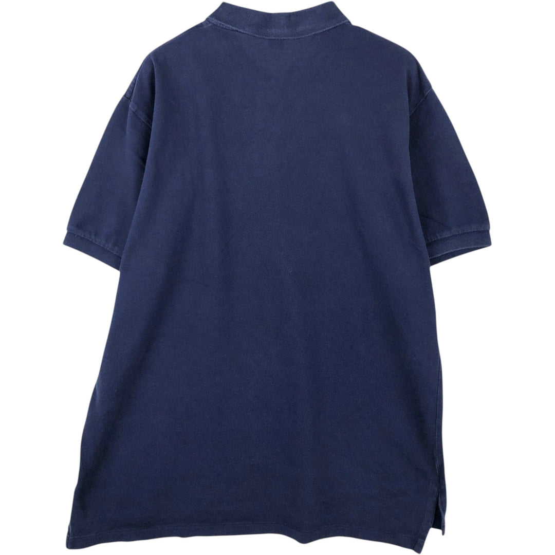 Ralph Lauren POLO by Ralph Lauren short sleeve polo shirt, men's XL size cotton navy blue type Vintage Second Hand