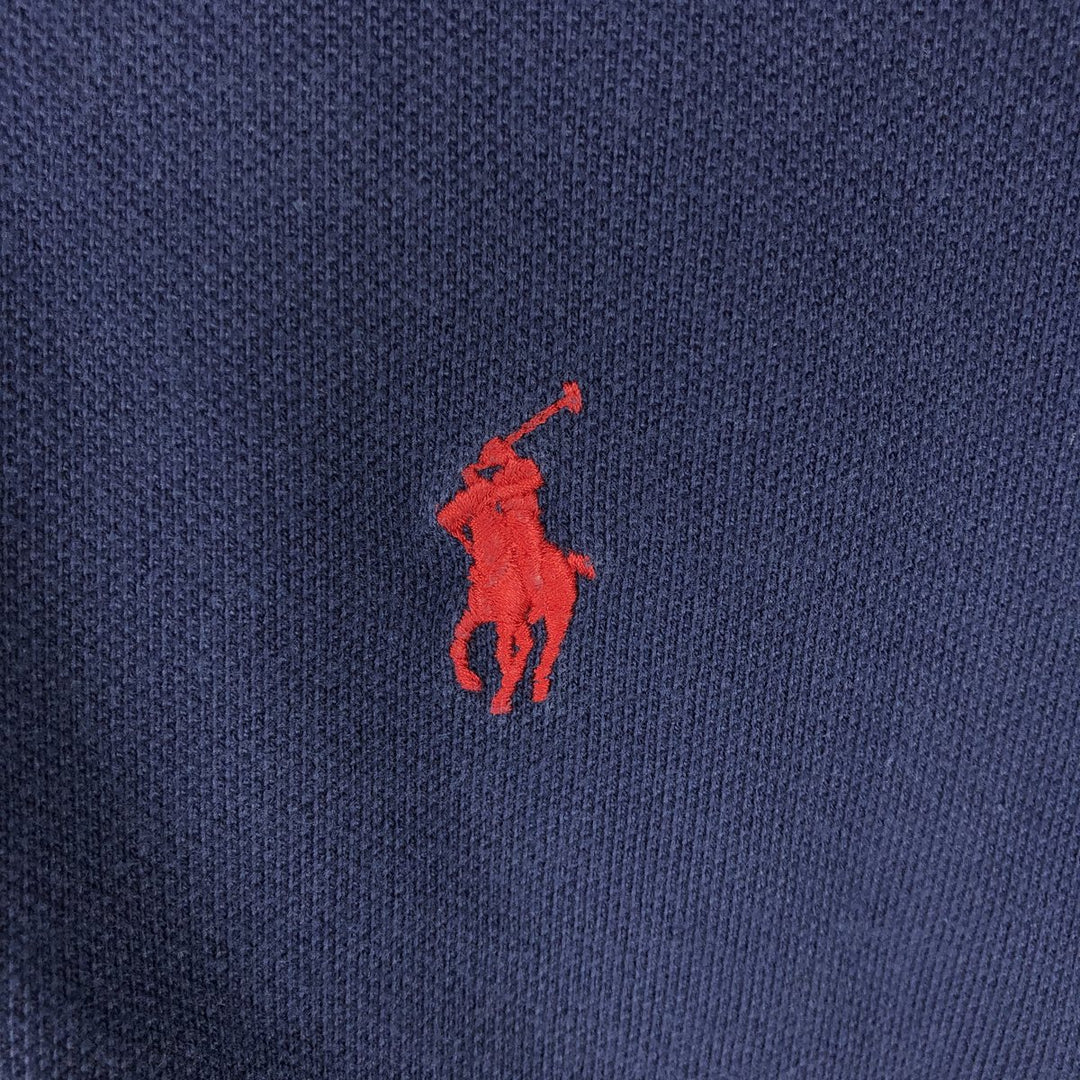 Ralph Lauren POLO by Ralph Lauren short sleeve polo shirt, men's XL size cotton navy blue type Vintage Second Hand