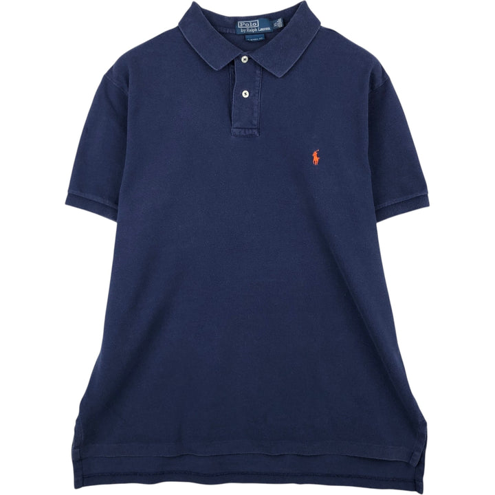 Ralph Lauren POLO by Ralph Lauren CUSTOM FIT short sleeve polo shirt, men's XL size cotton navy blue type Vintage Second Hand