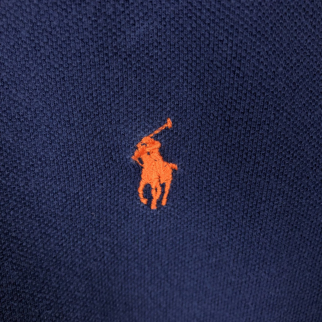 Ralph Lauren POLO by Ralph Lauren CUSTOM FIT short sleeve polo shirt, men's XL size cotton navy blue type Vintage Second Hand
