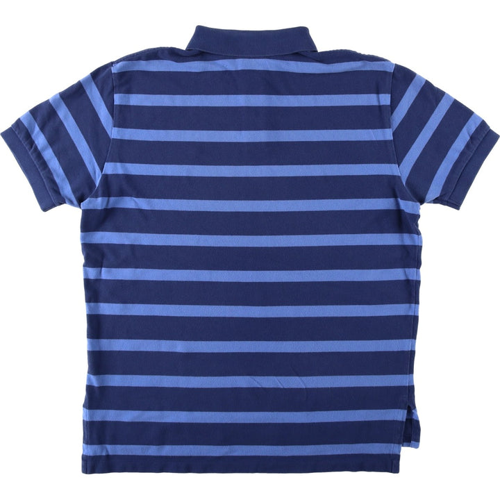 Ralph Lauren POLO by Ralph Lauren short sleeve striped polo shirt, men's size M cotton navy blue type Vintage Second Hand