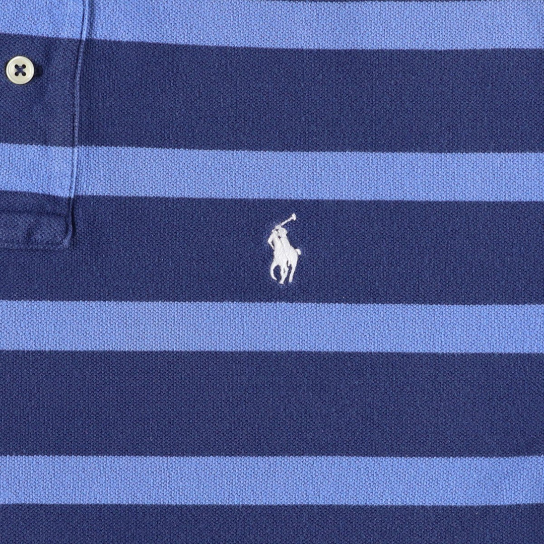 Ralph Lauren POLO by Ralph Lauren short sleeve striped polo shirt, men's size M cotton navy blue type Vintage Second Hand