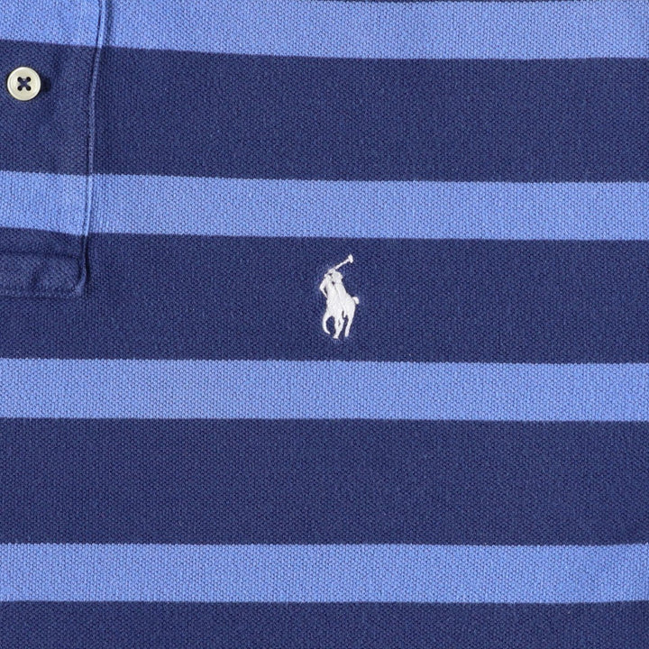 Ralph Lauren POLO by Ralph Lauren short sleeve striped polo shirt, men's size M cotton navy blue type Vintage Second Hand