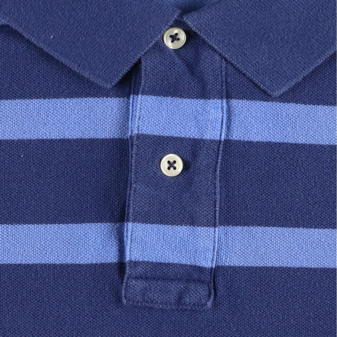 Ralph Lauren POLO by Ralph Lauren short sleeve striped polo shirt, men's size M cotton navy blue type Vintage Second Hand