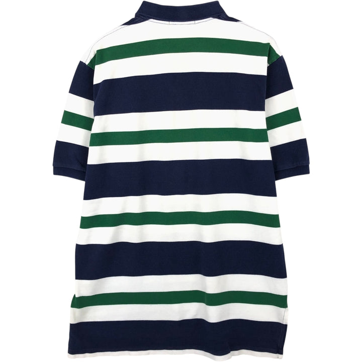 Ralph Lauren POLO by Ralph Lauren short sleeve striped polo shirt, men's XL size cotton white type Vintage Second Hand