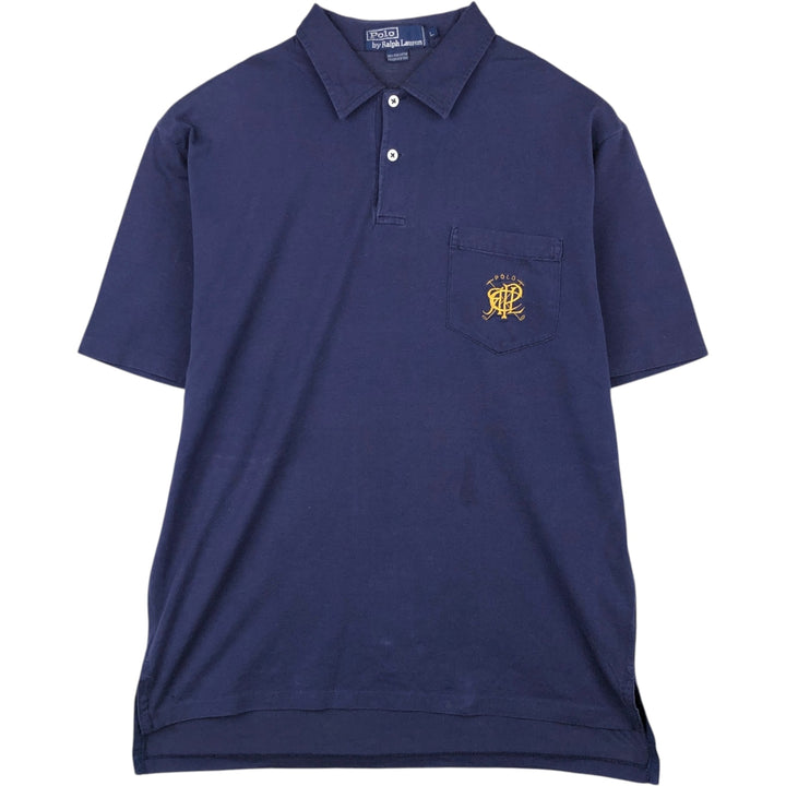 Ralph Lauren POLO by Ralph Lauren short sleeve polo shirt, men's size L cotton navy blue type Vintage Second Hand