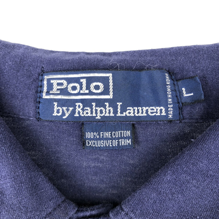 Ralph Lauren POLO by Ralph Lauren short sleeve polo shirt, men's size L cotton navy blue type Vintage Second Hand