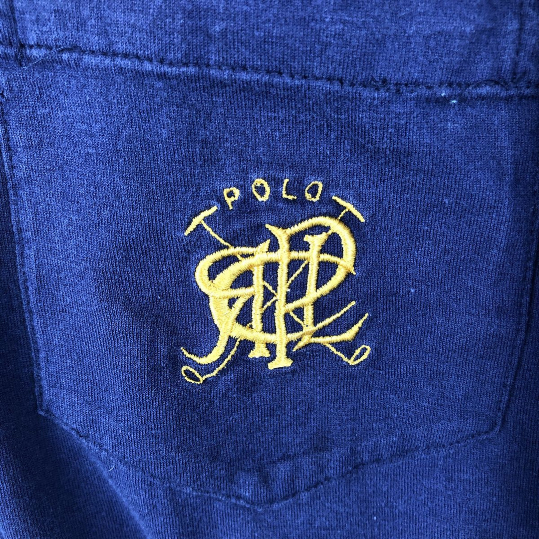 Ralph Lauren POLO by Ralph Lauren short sleeve polo shirt, men's size L cotton navy blue type Vintage Second Hand