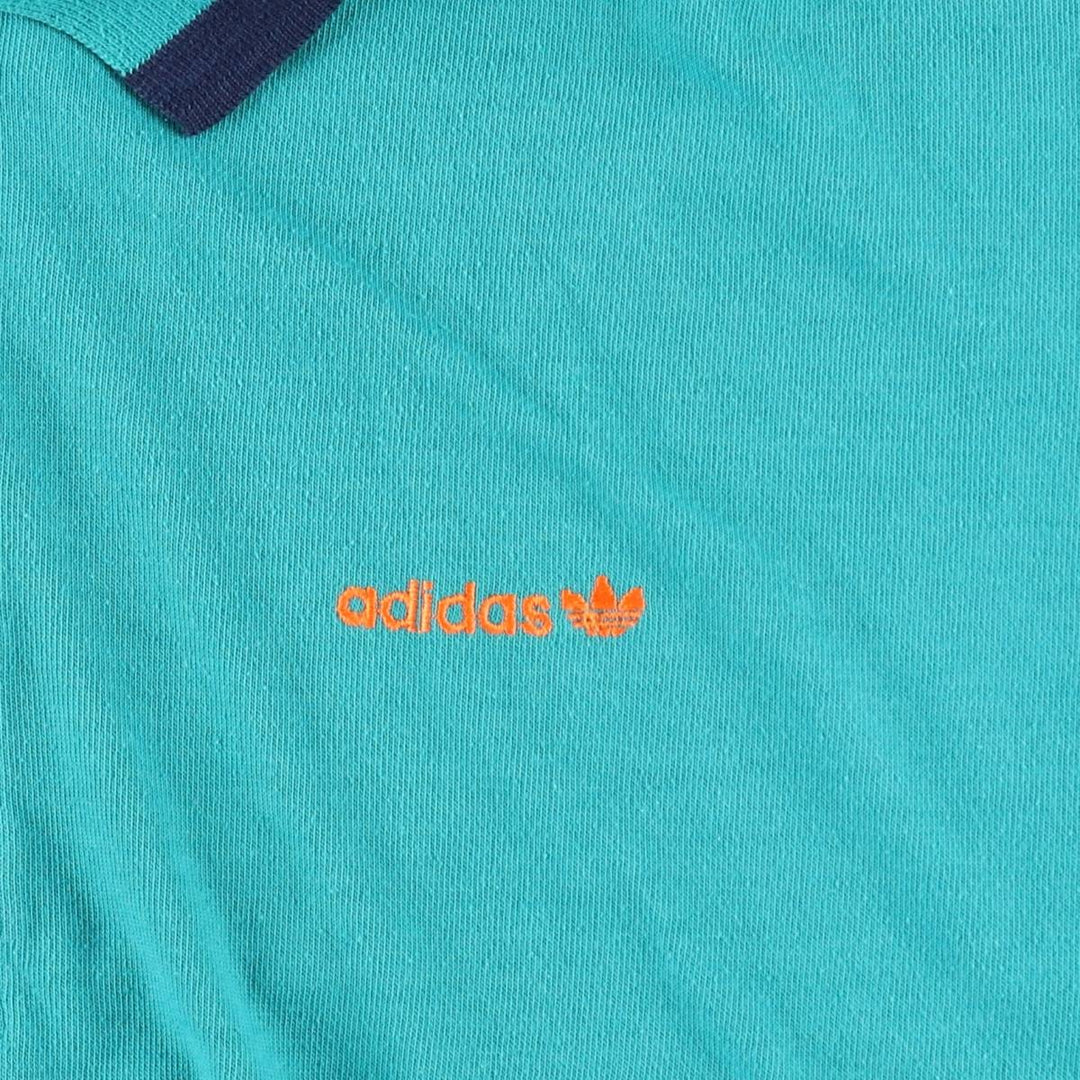 1980'S Adidas short-sleeved polo shirt, men's size XL equivalent, vintage. unclear Emerald green Vintage Second Hand