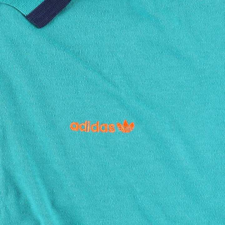 1980'S Adidas short-sleeved polo shirt, men's size XL equivalent, vintage. unclear Emerald green Vintage Second Hand