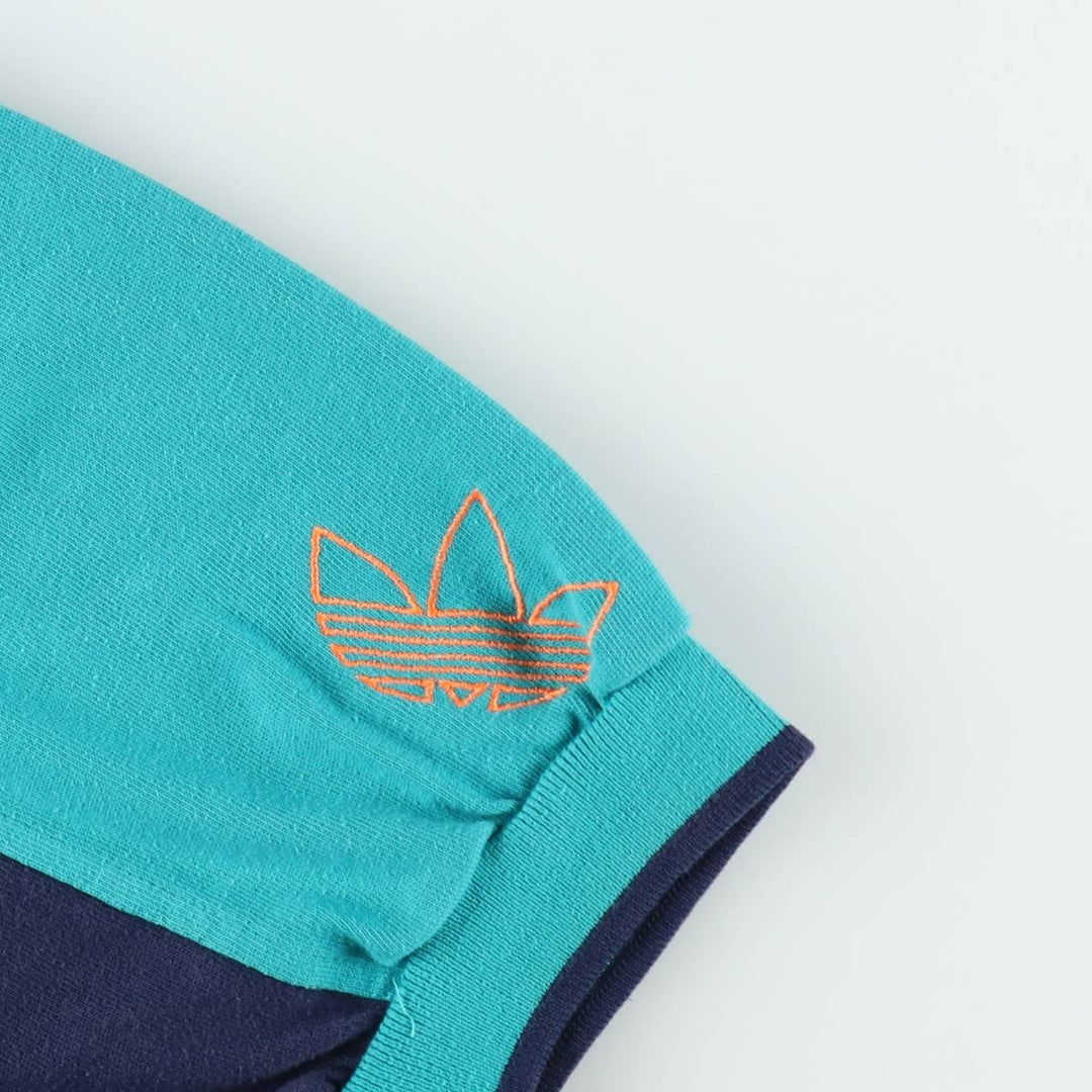 1980'S Adidas short-sleeved polo shirt, men's size XL equivalent, vintage. unclear Emerald green Vintage Second Hand