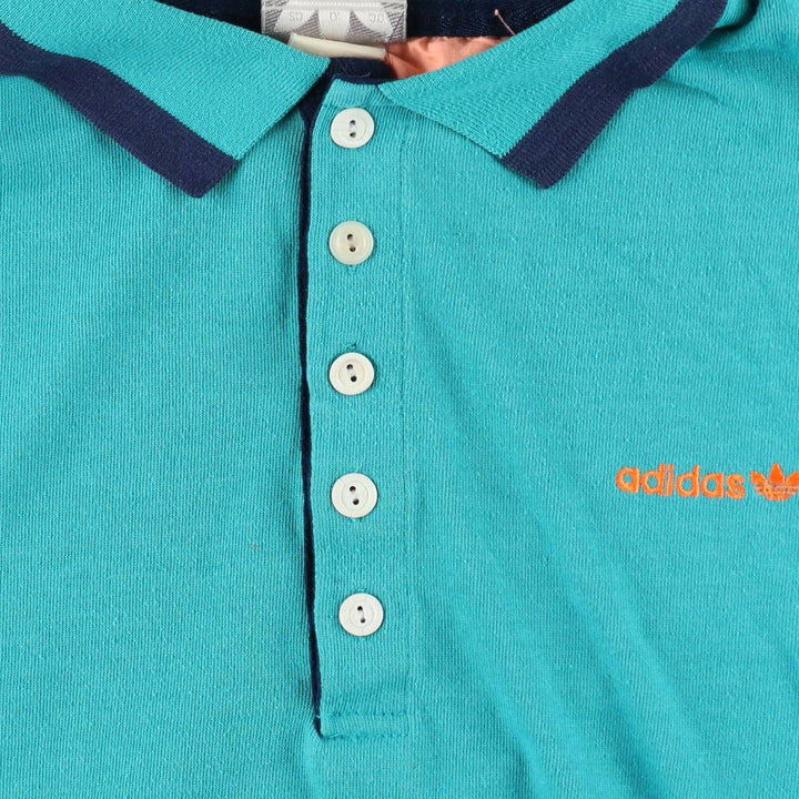 1980'S Adidas short-sleeved polo shirt, men's size XL equivalent, vintage. unclear Emerald green Vintage Second Hand