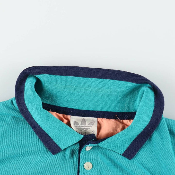 1980'S Adidas short-sleeved polo shirt, men's size XL equivalent, vintage. unclear Emerald green Vintage Second Hand