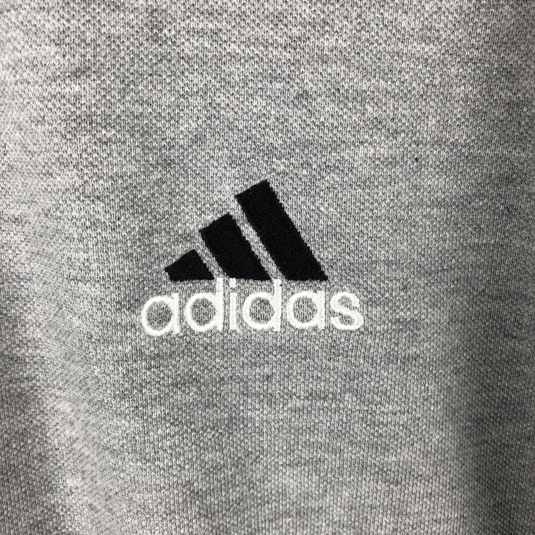90'S Adidas short-sleeved polo shirt, men's size M equivalent, vintage. cotton gray type Vintage Second Hand
