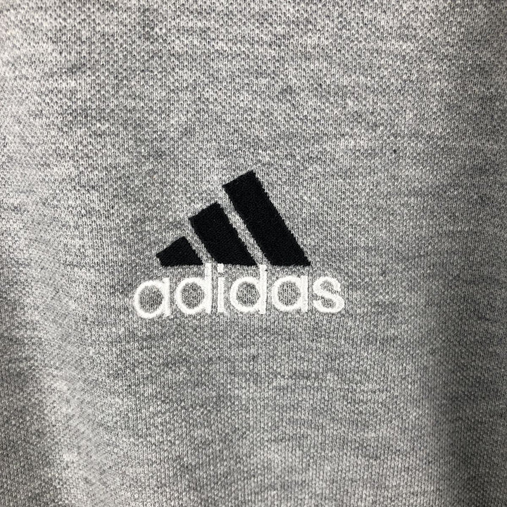 90'S Adidas short-sleeved polo shirt, men's size M equivalent, vintage. cotton gray type Vintage Second Hand