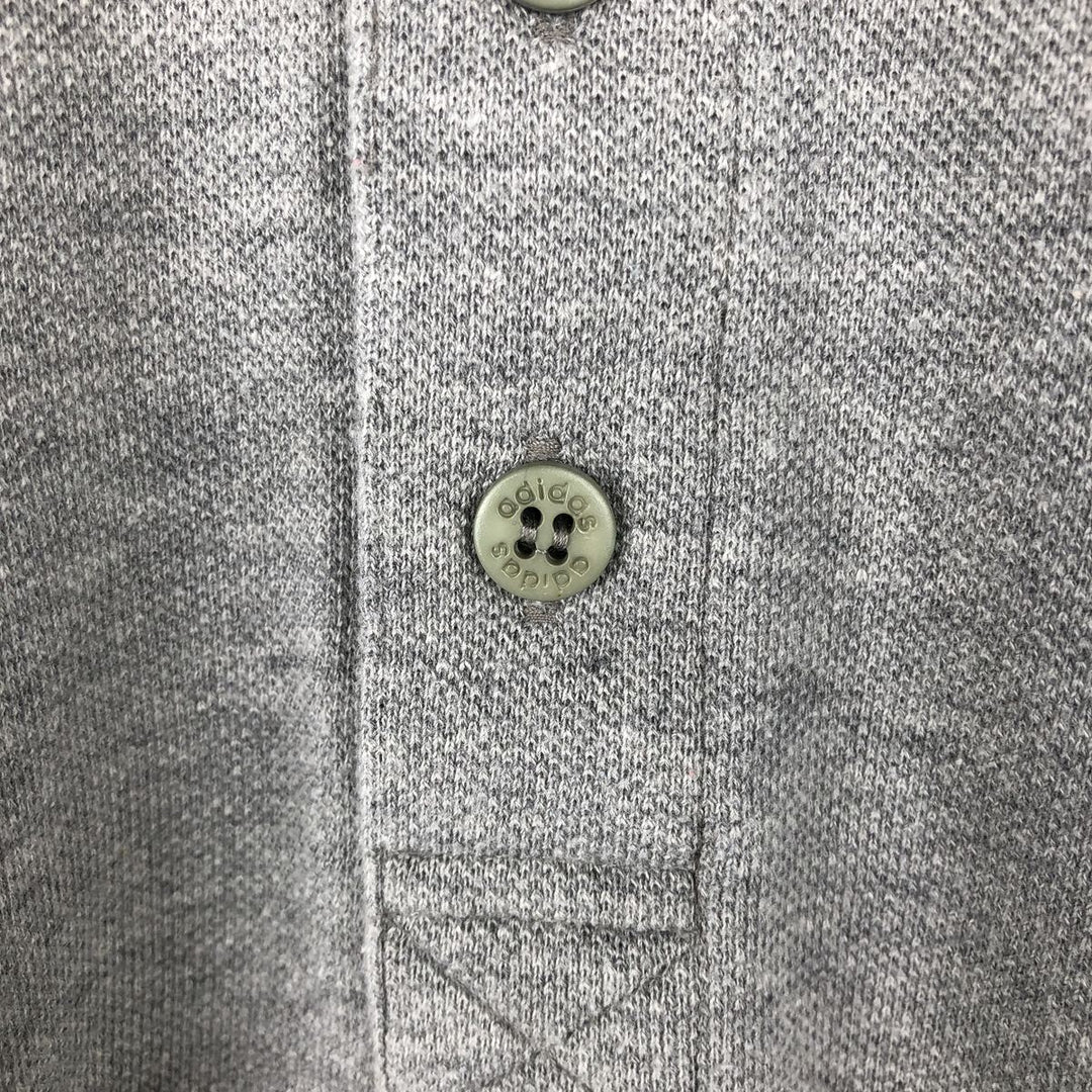 90'S Adidas short-sleeved polo shirt, men's size M equivalent, vintage. cotton gray type Vintage Second Hand