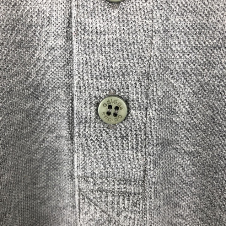 90'S Adidas short-sleeved polo shirt, men's size M equivalent, vintage. cotton gray type Vintage Second Hand