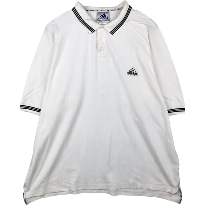 90'S Adidas Golf Short-Sleeve Polo Shirt, Men's XXL (approx.), Vintage cotton white type Vintage Second Hand
