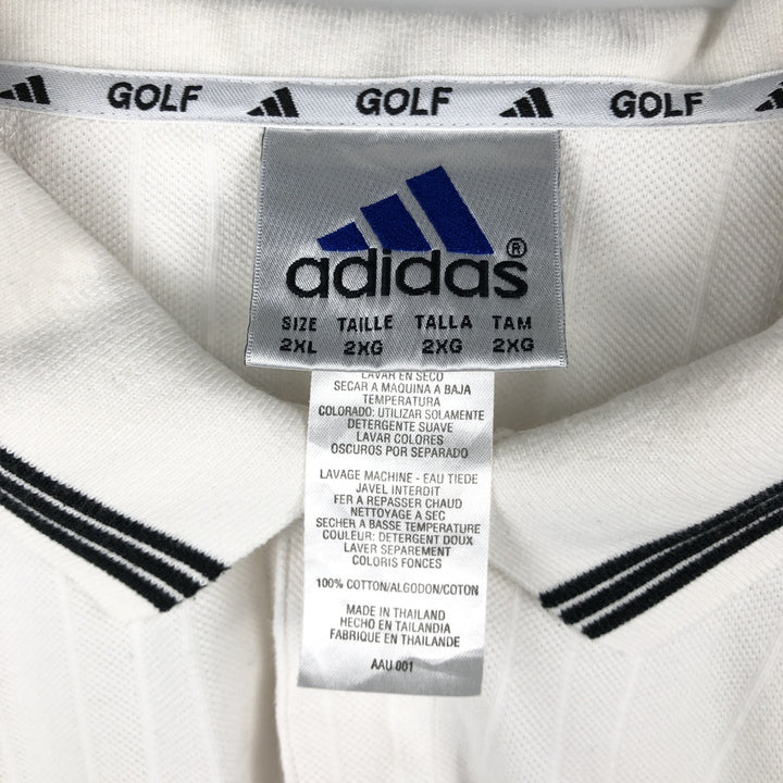 90'S Adidas Golf Short-Sleeve Polo Shirt, Men's XXL (approx.), Vintage cotton white type Vintage Second Hand