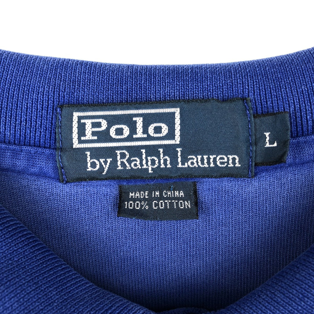 Ralph Lauren POLO by Ralph Lauren terry short-sleeved polo shirt, men's size L cotton blue type Vintage Second Hand