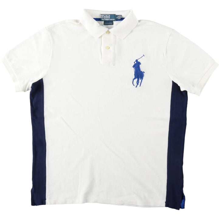 Ralph Lauren POLO by Ralph Lauren CUSTOM FIT Big Pony Short Sleeve Polo Shirt Men's L size cotton white type Vintage Second Hand