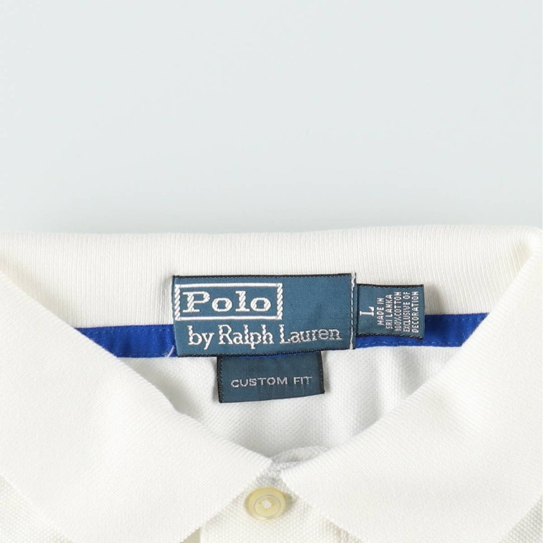 Ralph Lauren POLO by Ralph Lauren CUSTOM FIT Big Pony Short Sleeve Polo Shirt Men's L size cotton white type Vintage Second Hand