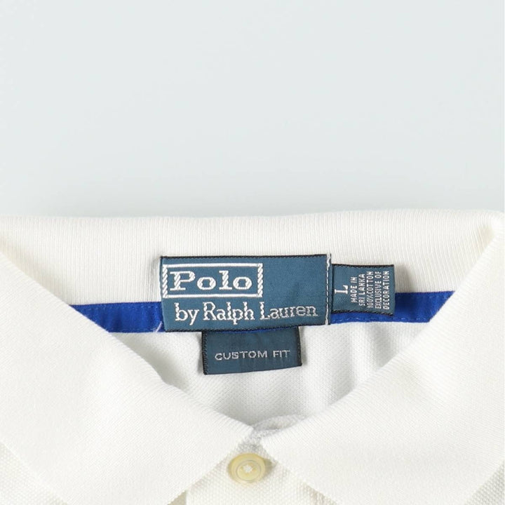 Ralph Lauren POLO by Ralph Lauren CUSTOM FIT Big Pony Short Sleeve Polo Shirt Men's L size cotton white type Vintage Second Hand