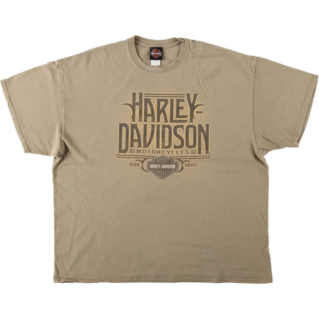 Harley-Davidson Stars and Stripes Motorcycle T-Shirt, Men's XXL cotton Beige type Vintage Second Hand