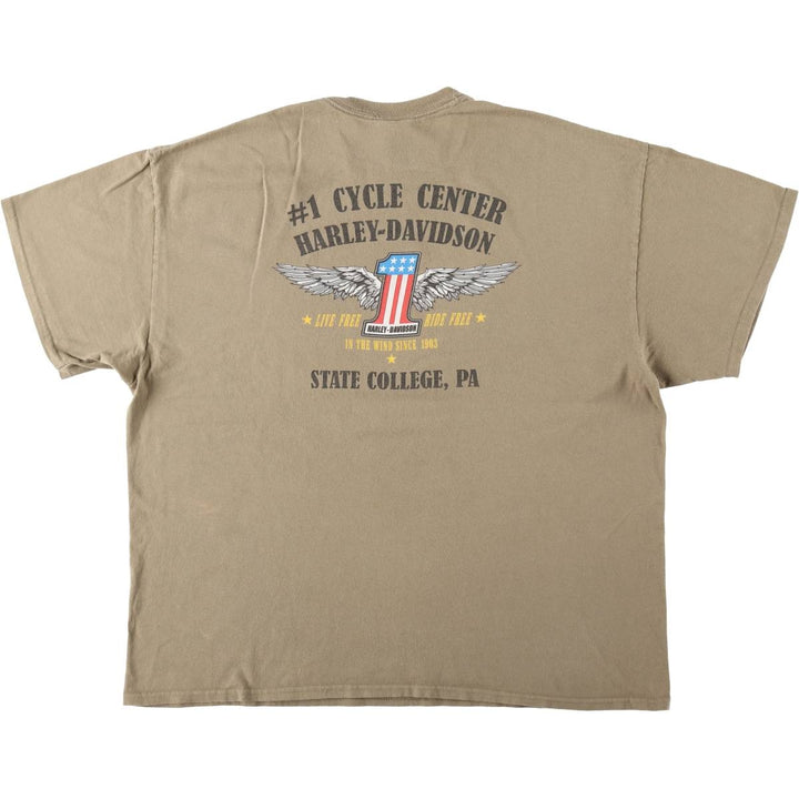 Harley-Davidson Stars and Stripes Motorcycle T-Shirt, Men's XXL cotton Beige type Vintage Second Hand