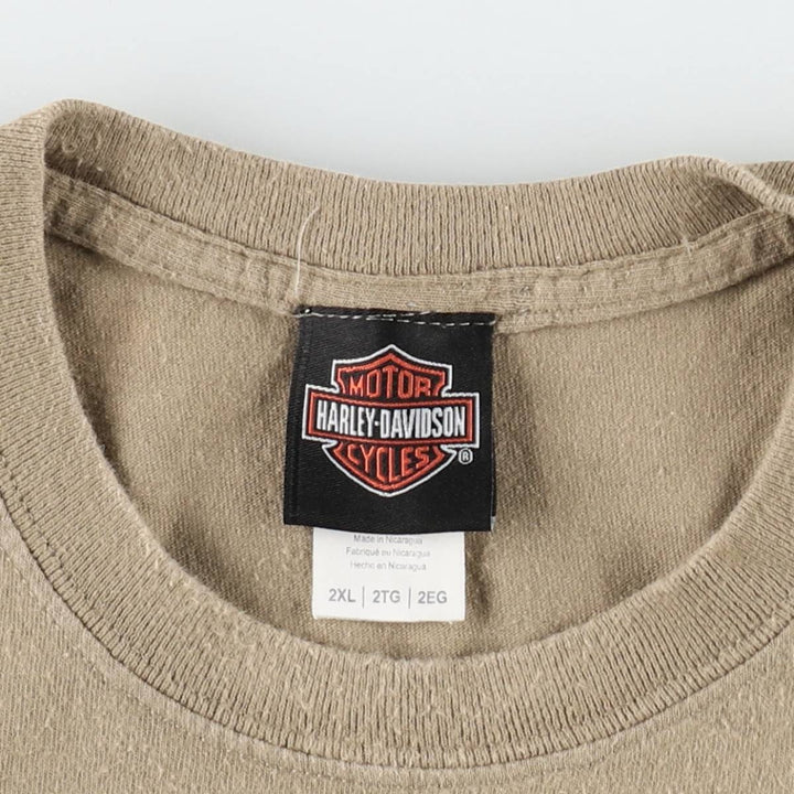 Harley-Davidson Stars and Stripes Motorcycle T-Shirt, Men's XXL cotton Beige type Vintage Second Hand