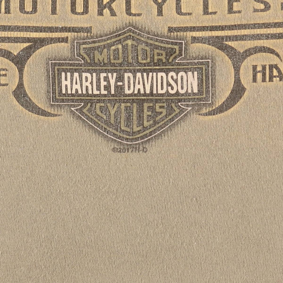 Harley-Davidson Stars and Stripes Motorcycle T-Shirt, Men's XXL cotton Beige type Vintage Second Hand