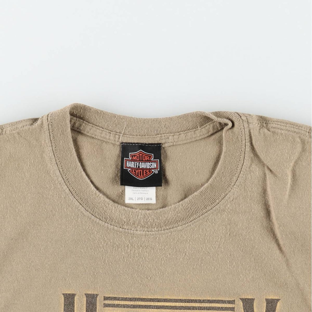 Harley-Davidson Stars and Stripes Motorcycle T-Shirt, Men's XXL cotton Beige type Vintage Second Hand