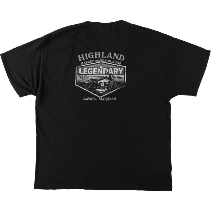 Harley-Davidson Eagle Pattern Motorcycle Bike T-shirt Men's XL cotton black type Vintage Second Hand